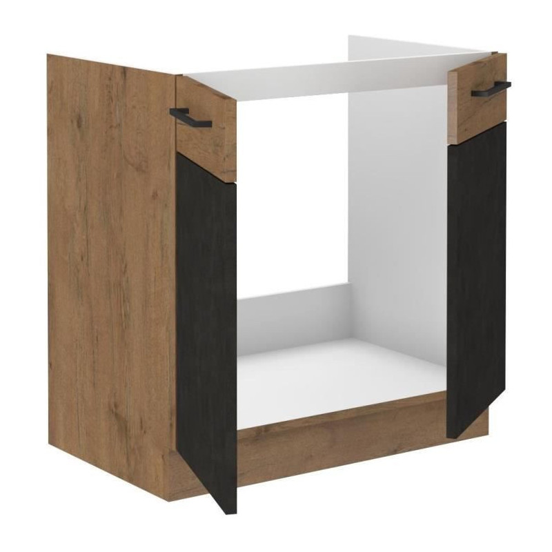 ROCK under-sink unit - Melamine with lancelot oak and matera gray deco