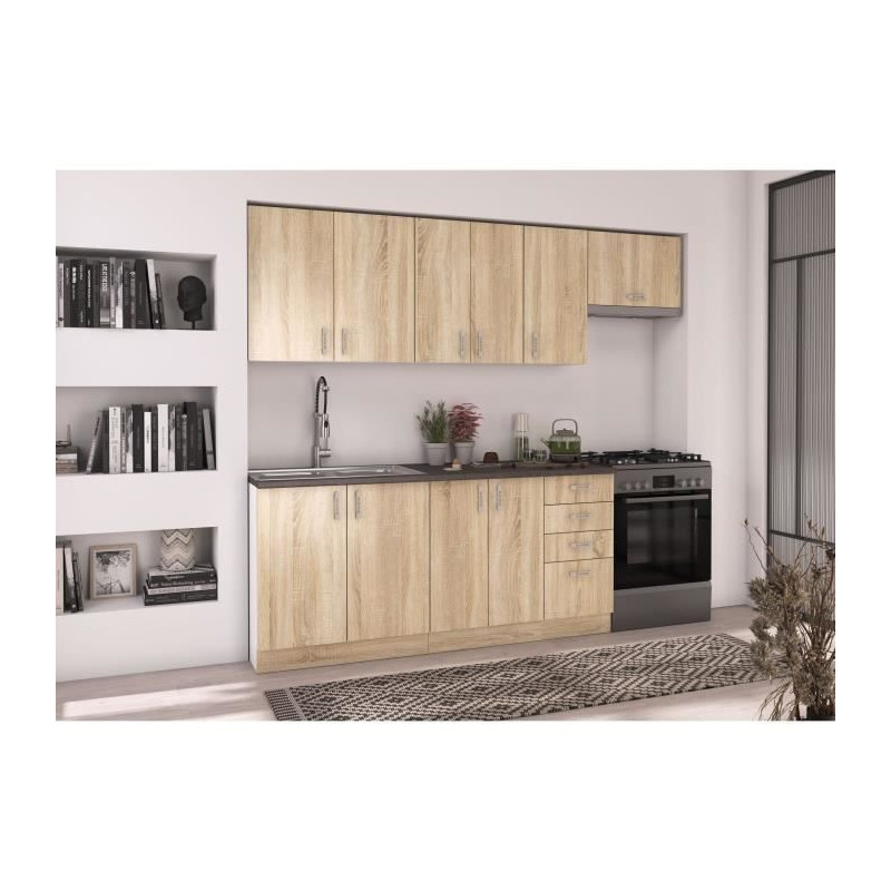 SARA corner tall unit - Sonoma oak decor - L59xD59xH71.5 cm - Made in