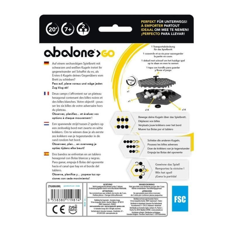 Abalone GO (Tuckbox travel) DE/ES/FR/NL
