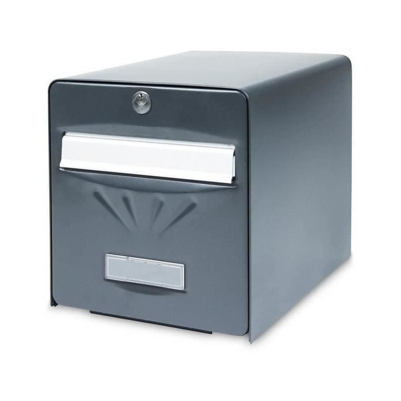 BURG WACHTER Galvanized Seaside Letterbox - Glass Back Door - Anthraci