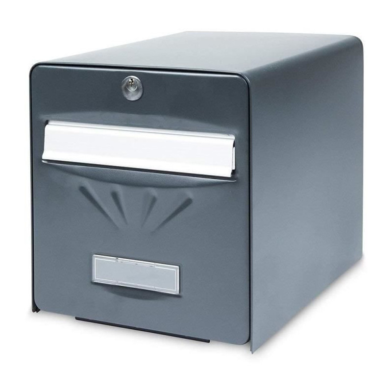 BURG WACHTER Galvanized Seaside Letterbox - Glass Back Door - Anthraci