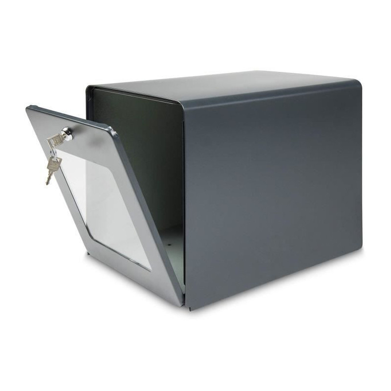 BURG WACHTER Galvanized Seaside Letterbox - Glass Back Door - Anthraci