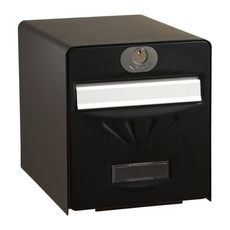 BURG WACHTER Galvanized Seaside Letterbox - Glass Back Door - Black