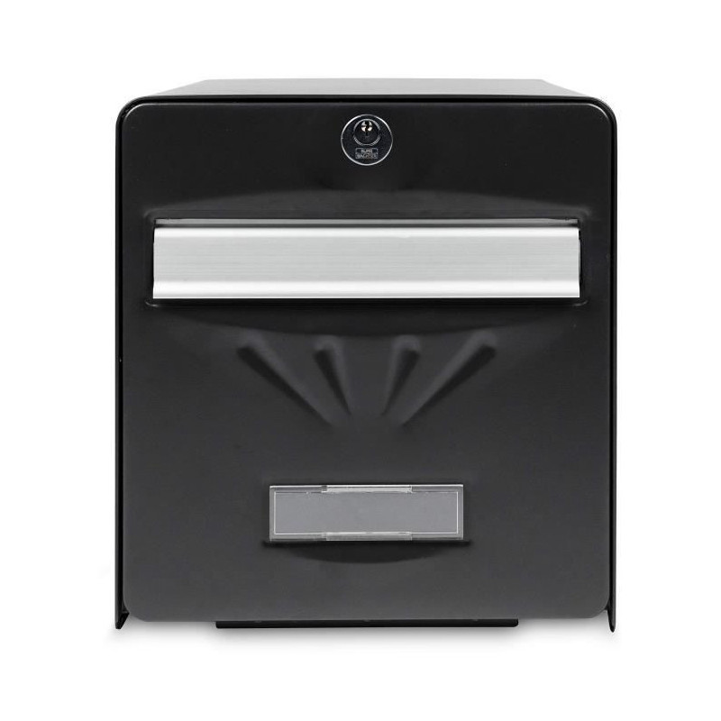 BURG WACHTER Galvanized Seaside Letterbox - Glass Back Door - Black