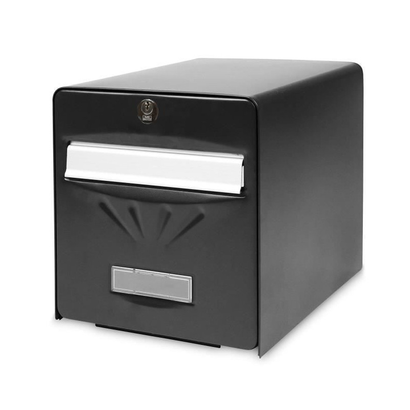 BURG WACHTER Galvanized Seaside Letterbox - Glass Back Door - Black