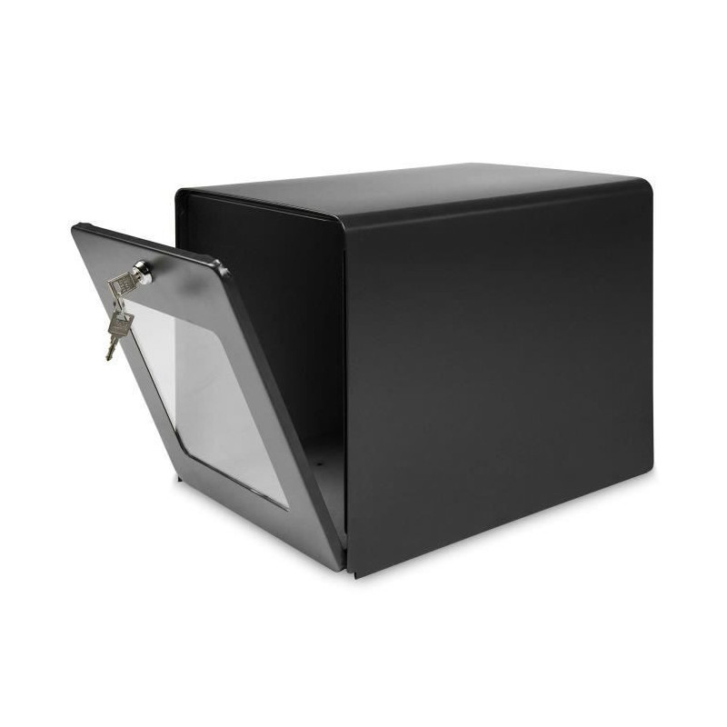 BURG WACHTER Galvanized Seaside Letterbox - Glass Back Door - Black
