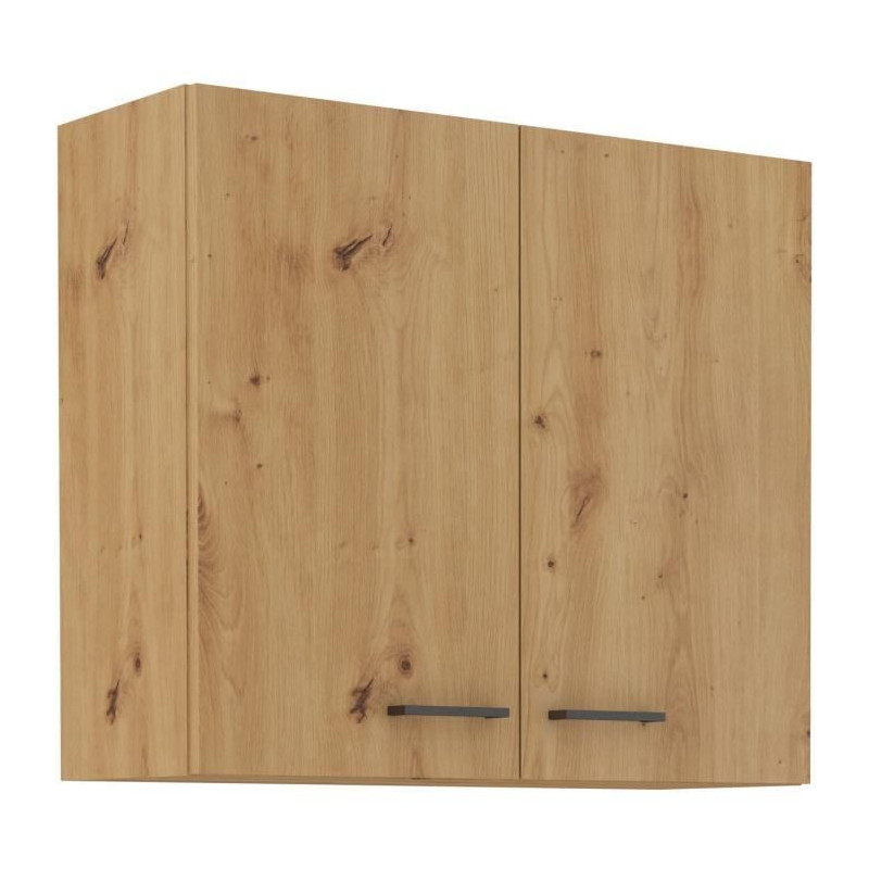High cabinet - MODENA - 80 cm - Artisan oak and matt black - CUISINIER