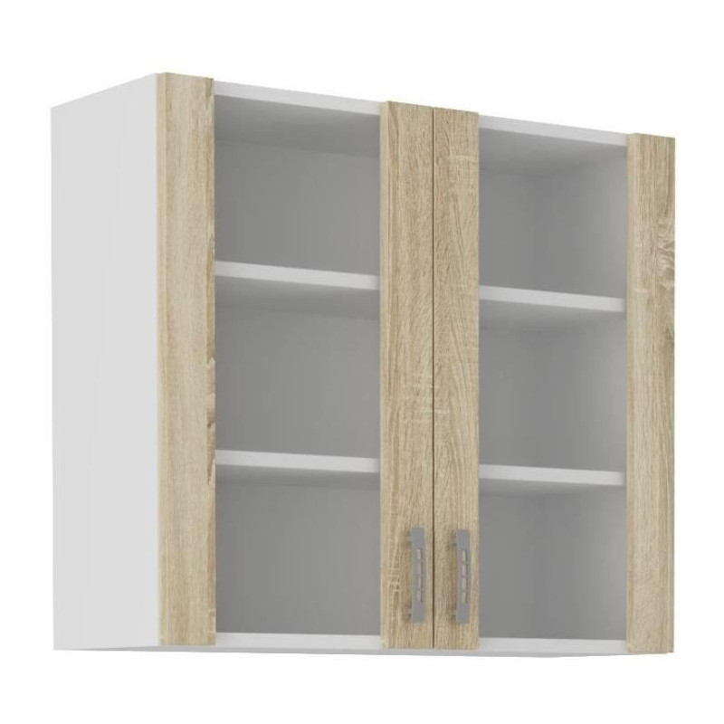 SARA high cabinet - 2 doors - Sonoma oak decor - L80xD31xH71.5 cm - Ma