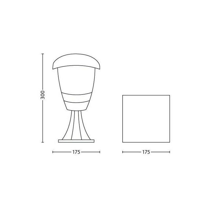 CREEK-Outdoor Bollard Metal H30cm Black Philips