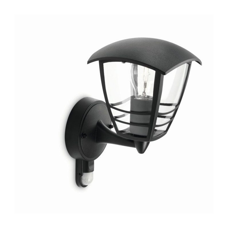 PHILIPS - Rising outdoor wall lamp with Metal Detector H25cm Black Phi