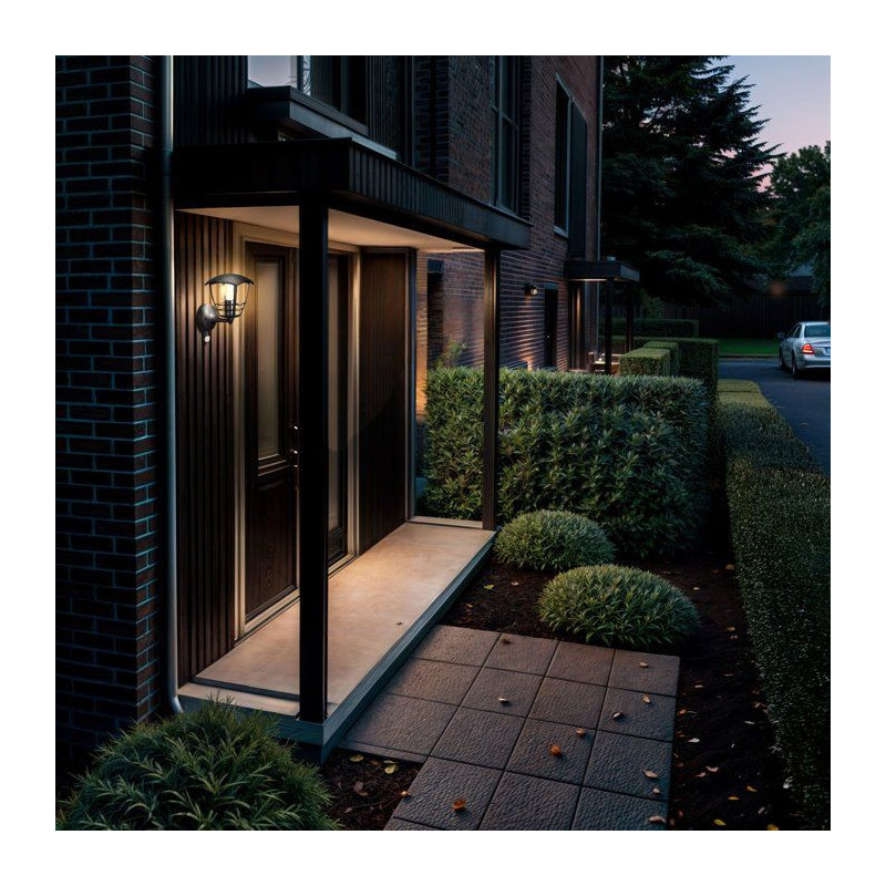 PHILIPS - Rising outdoor wall lamp with Metal Detector H25cm Black Phi