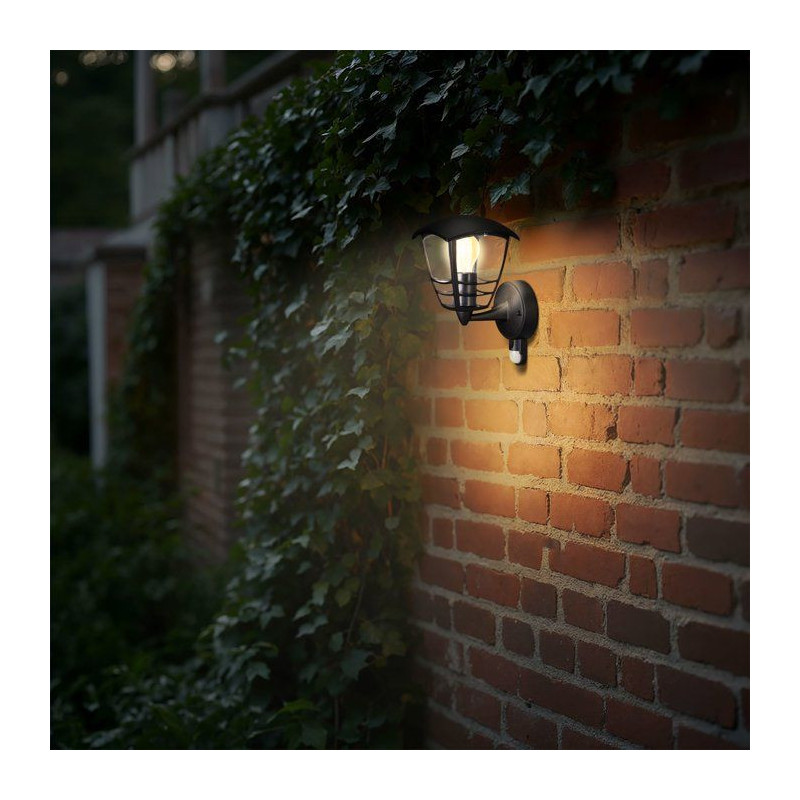 PHILIPS - Rising outdoor wall lamp with Metal Detector H25cm Black Phi
