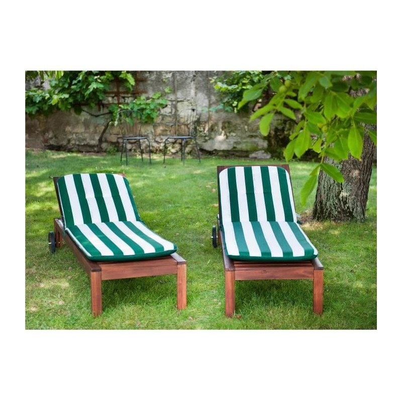 PRIVATE GARDEN Sun lounger cushion CANCALE Green 184x59x5.5cm