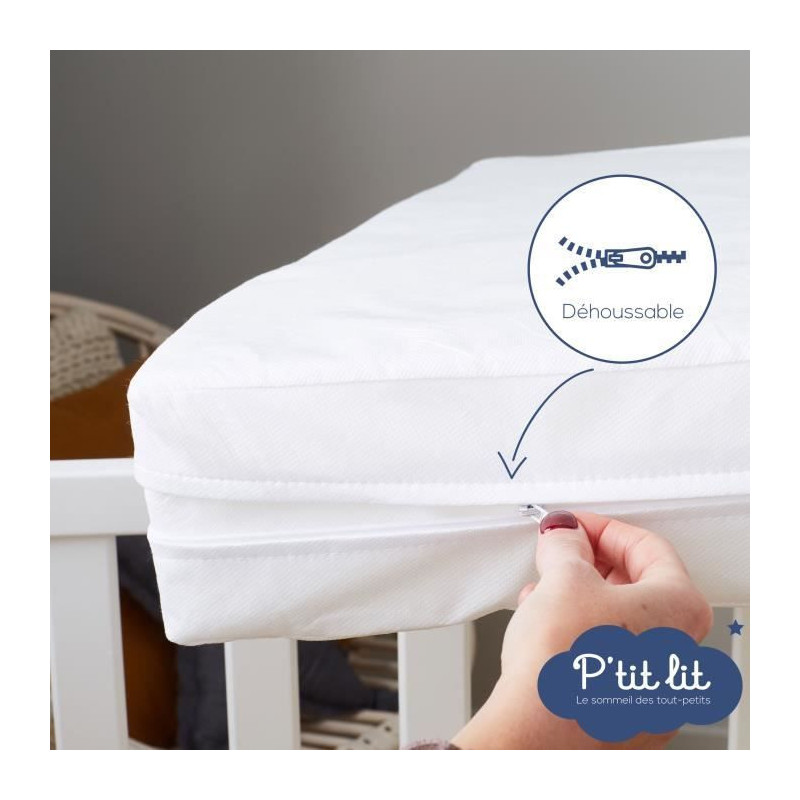 Waterproof full mattress cover - Anti-bedbug - 70x140x15 cm - Zipper c