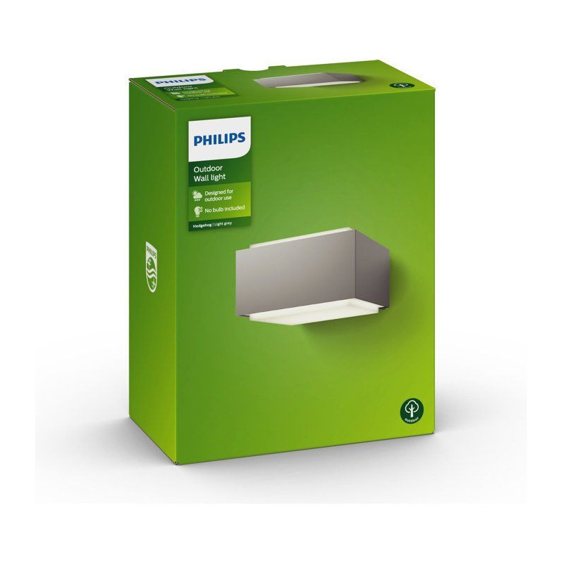 PHILIPS Hedgehog Outdoor Wall Lamp - Gray - 1x42W - 230V