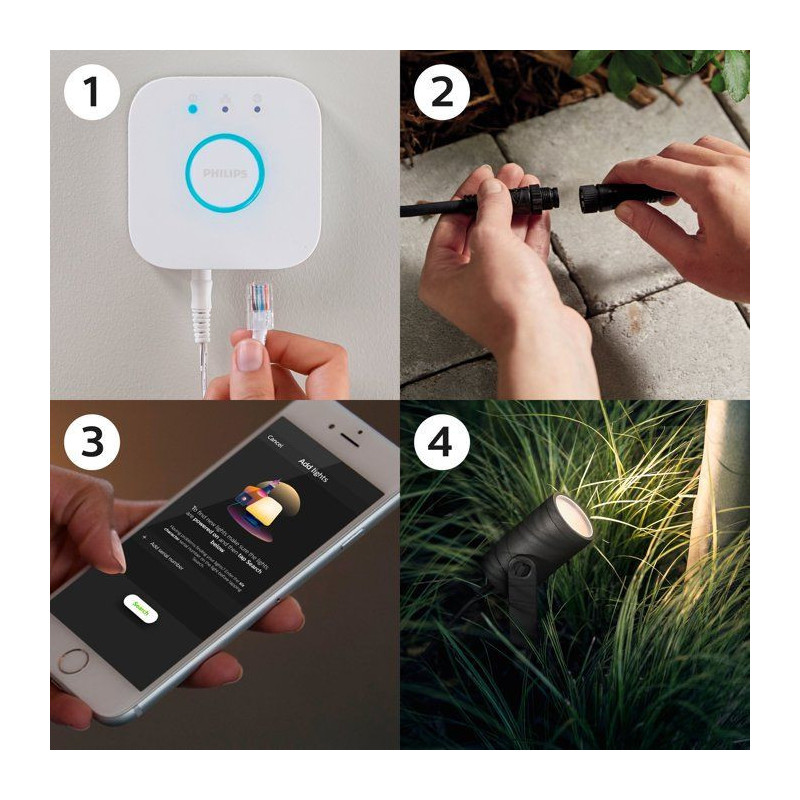 PHILIPS Kit of 3 connected spots HW & CA Lily 8W - Anthracite