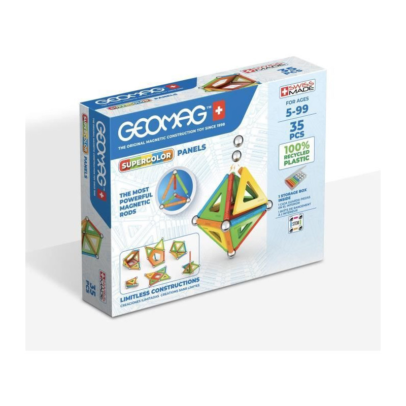GEOMAG CLASSIC, SUPERCOLOR PANELS 35 pcs, magnetic construction, educa