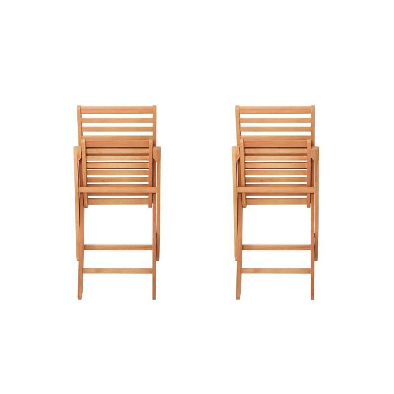 Set of 2 folding garden chairs in FSC eucalyptus - 57 x 46.5 x 90 cm