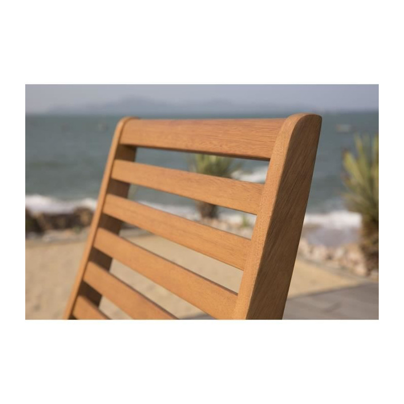 Set of 2 folding garden chairs in FSC eucalyptus - 57 x 46.5 x 90 cm