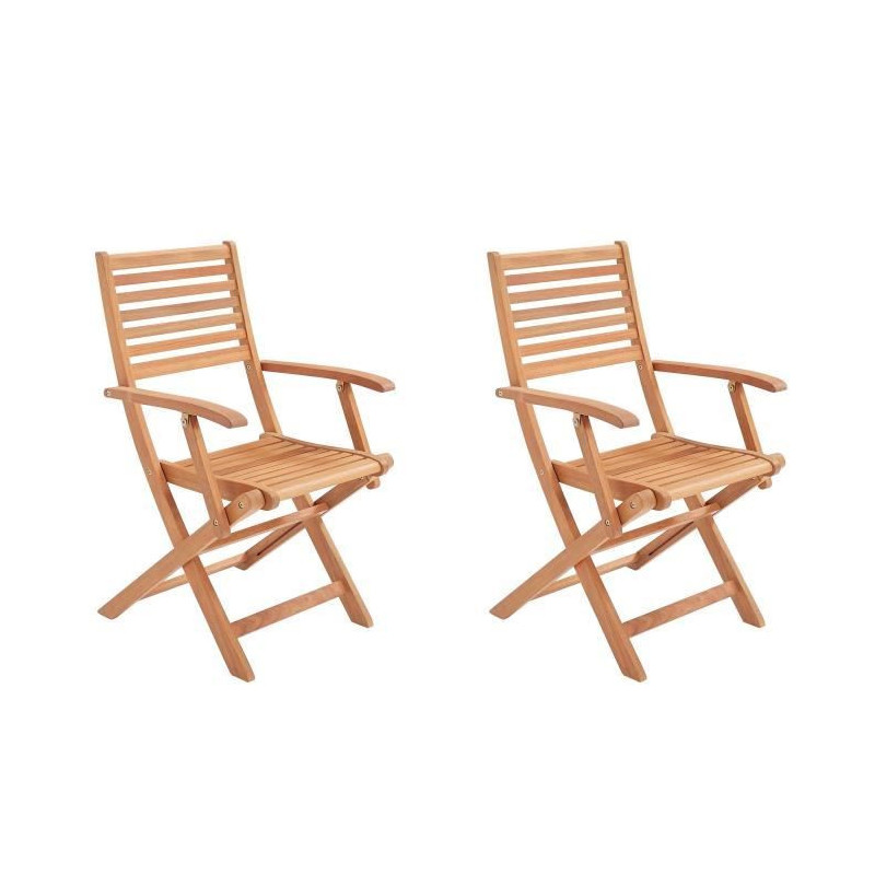 Set of 2 folding garden chairs in eucalyptus FSC - 57,5x56x90cm