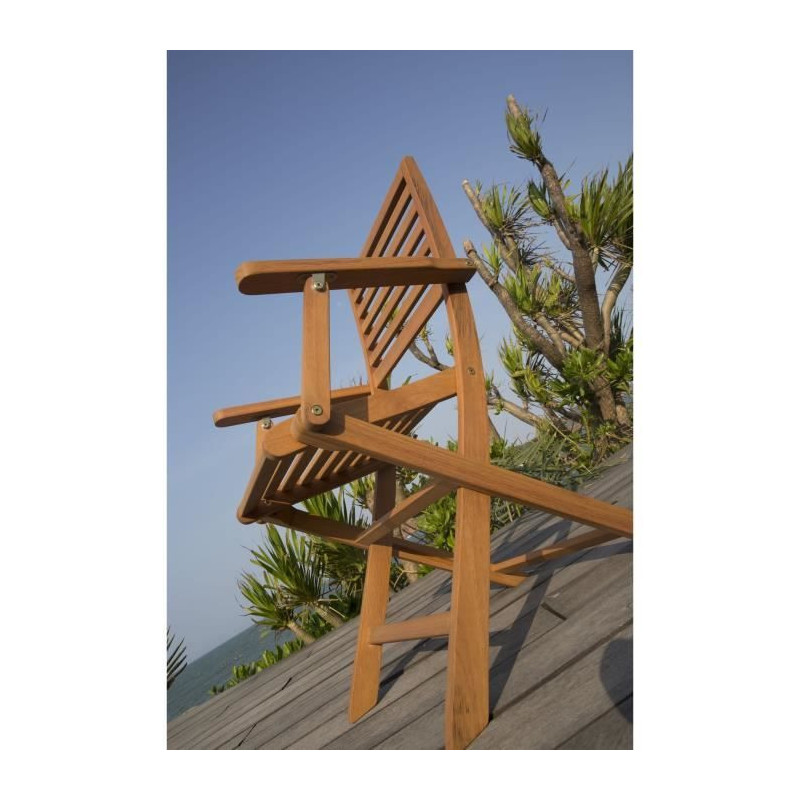 Set of 2 folding garden chairs in eucalyptus FSC - 57,5x56x90cm