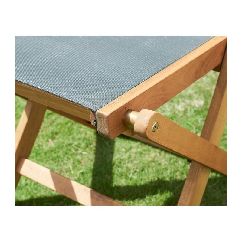 Set of 4 FSC acacia wood garden chairs and textilene seat - 50 x 57 x