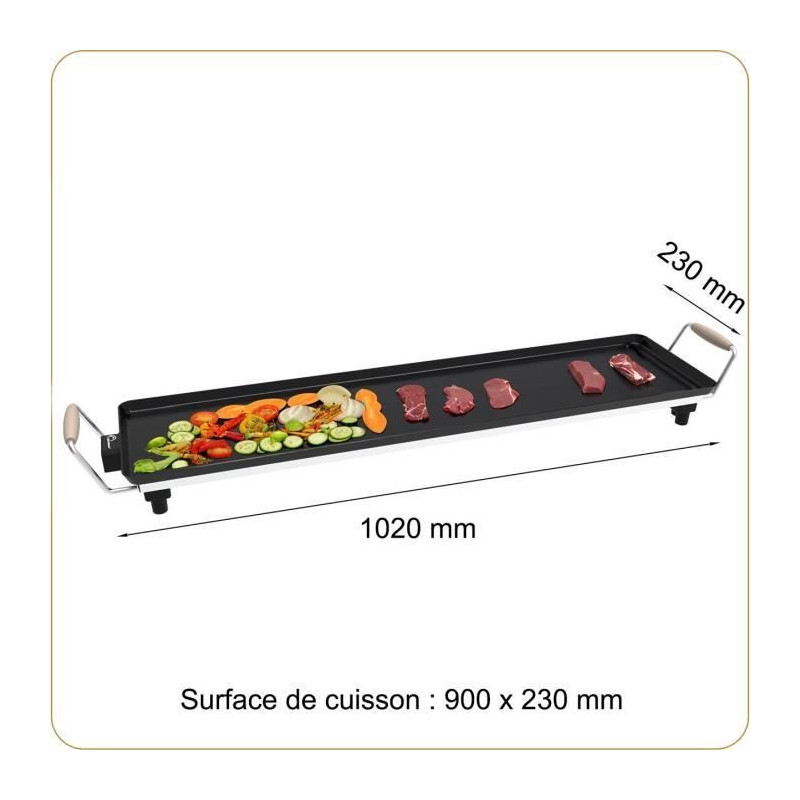 Plancha - LITTLE BALANCE - 8742 - Wood 90 - Wooden handles - 2000 W -