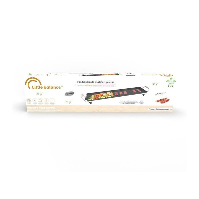 Plancha - LITTLE BALANCE - 8742 - Wood 90 - Wooden handles - 2000 W -