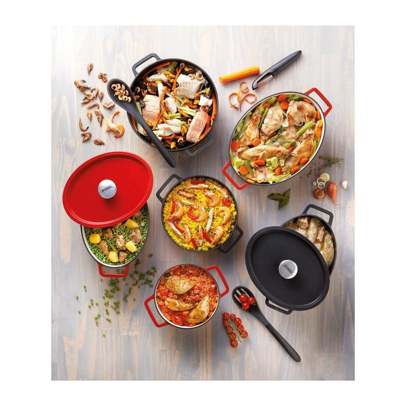 PYREX Slow Cook Round Casserole 6.3 L red