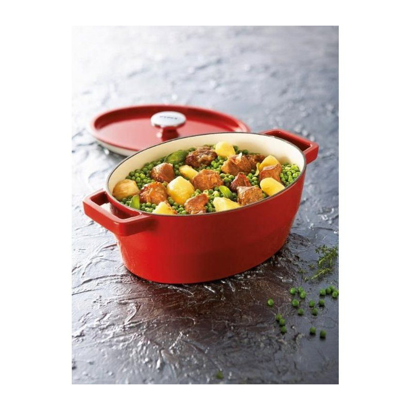 PYREX Slow Cook oval casserole 5.8 L red