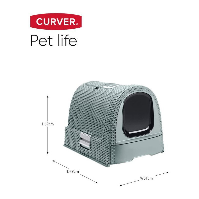 CURVER Maison de toilette - Blue gray - For cats