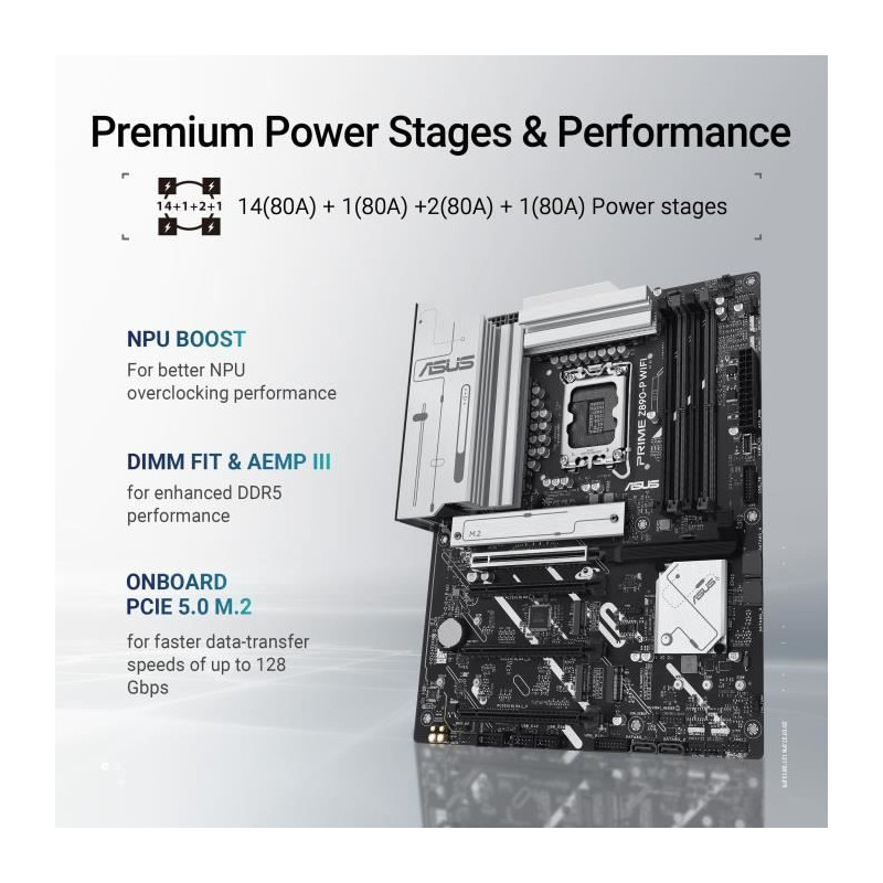 Motherboard - ASUS - PRIME Z890-P - Socket LGA1851 - PCIe 5.0 - RGB