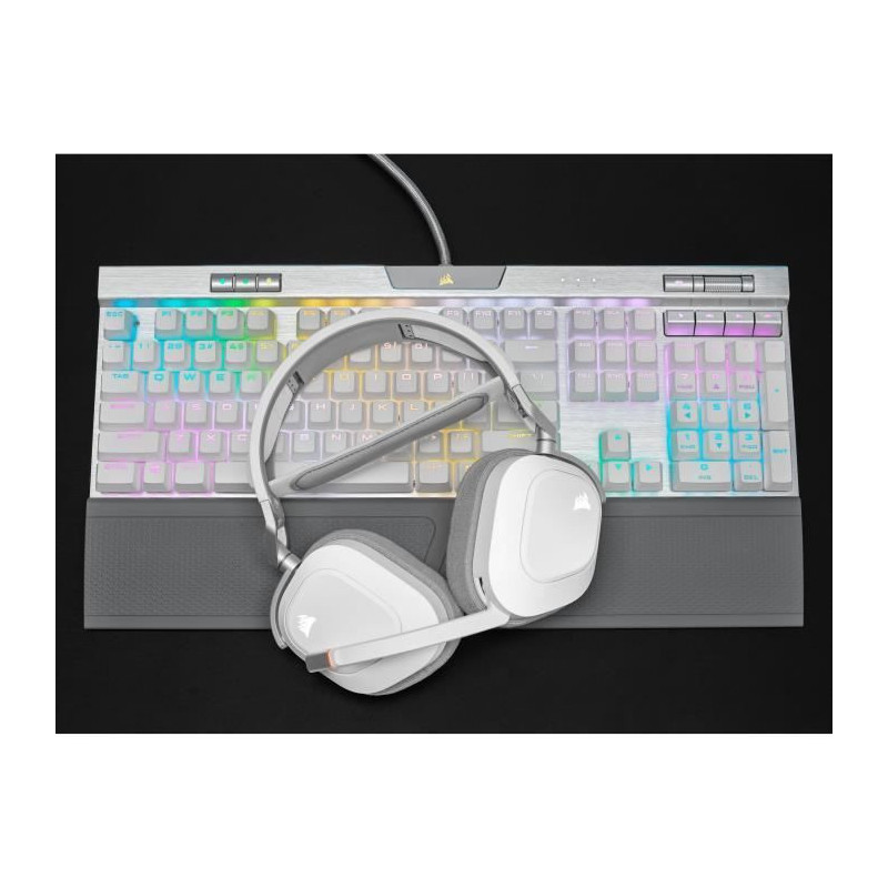 Gaming helmet - Corsair HS80 Wireless - White - Omnidirectional microp