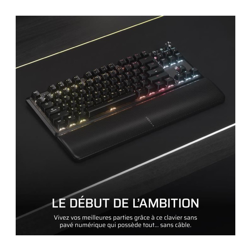 Gaming Keyboard - CORSAIR - K70 Core TKL Wireless - RGB, MLX Red v2 Sw