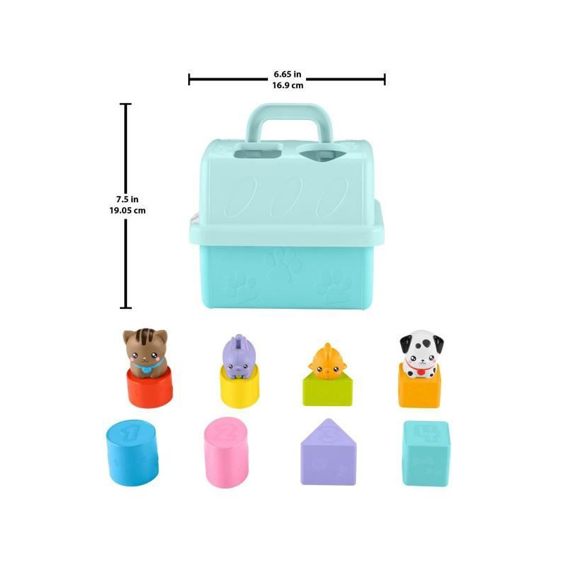 Fisher-Price-Sorter Animal Transport Crate-Sorter 8 Blocks HTW93