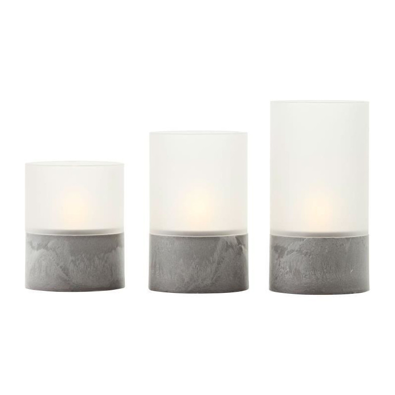 Set of 3 BRILLIANT LED CANDLE table lamps - 2500K - Plastic and glass
