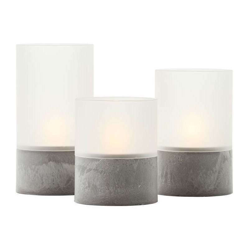 Set of 3 BRILLIANT LED CANDLE table lamps - 2500K - Plastic and glass