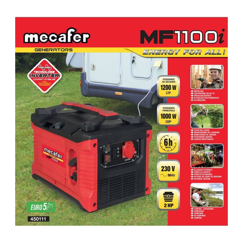 Electrogene group - Petrol - Inverter - MECAFER - 1100W Max