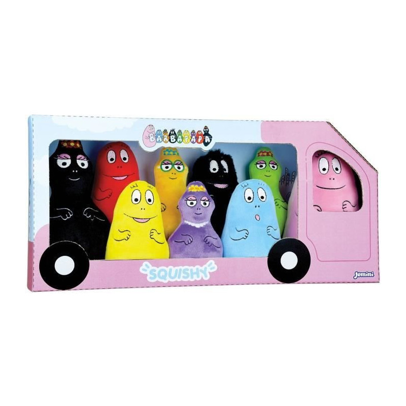 Box of 9 Barbapapa Soft Toys +/- 15 cm - JEMINI - Includes Barbapapa,