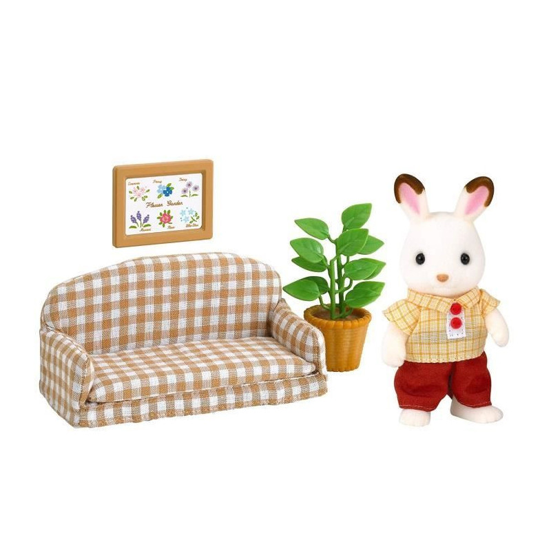 SYLVANIAN FAMILIES 5013 Papa Rabbit Chocolate and Living Room