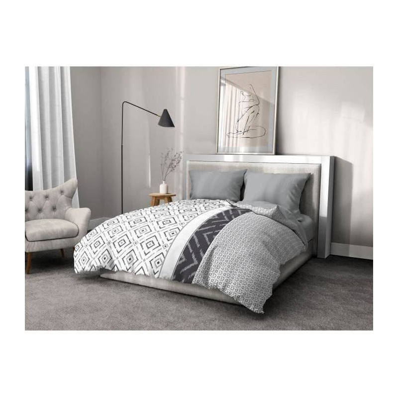 ETHNO Microfiber Duvet Cover Set - 1 Duvet Cover 240 x 260 cm + 2 Pill