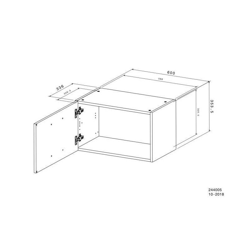 OSLO High Short Furniture 1 Door - White - L 60 x D 36 x H 35 cm