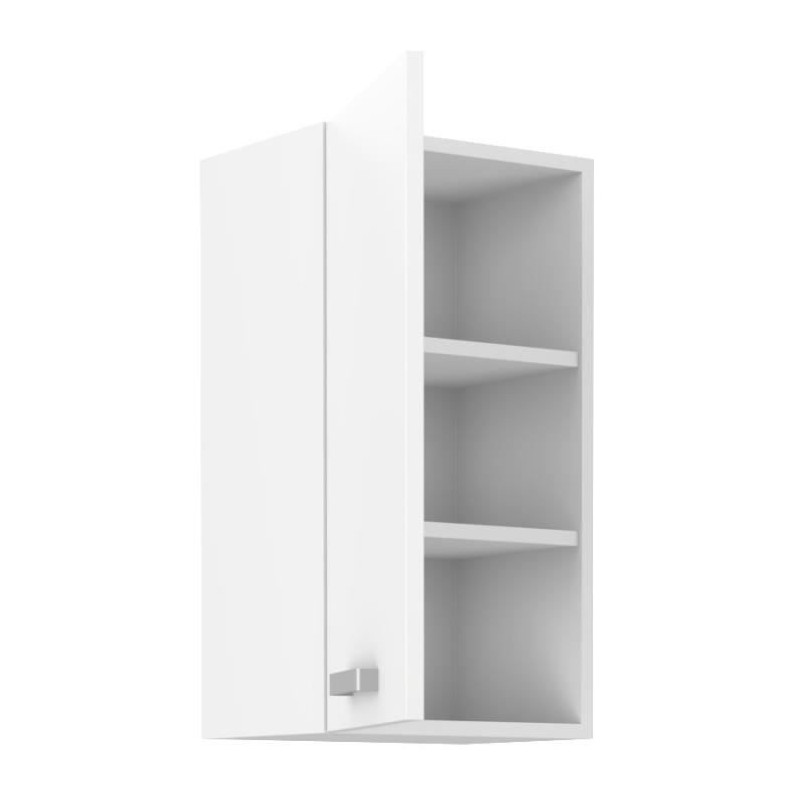 ATLAS Tall unit with 1 door - White decor - L 40cm