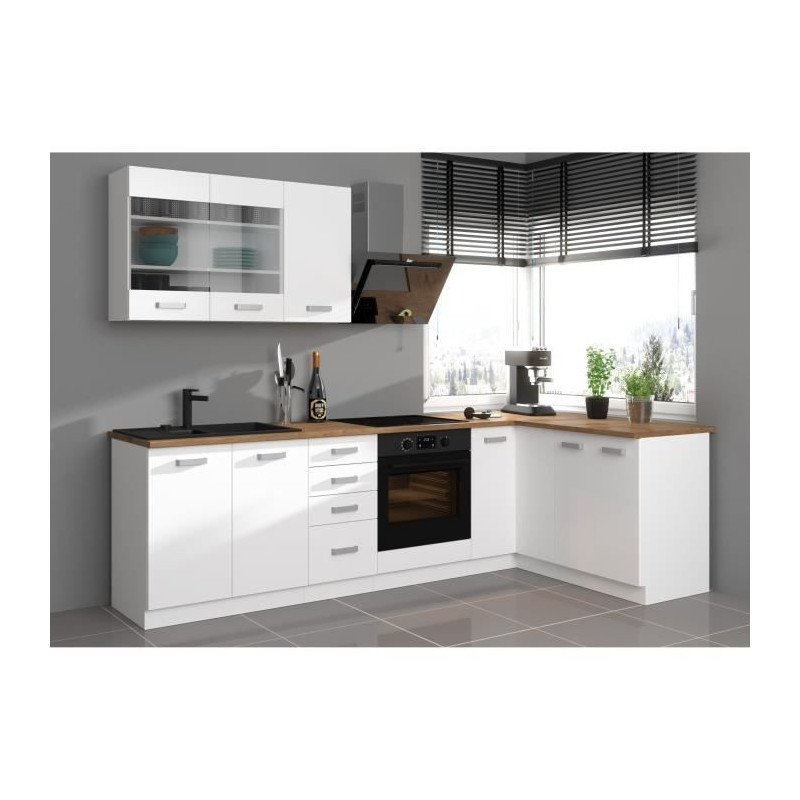 ATLAS Tall unit with 1 door - White decor - L 40cm