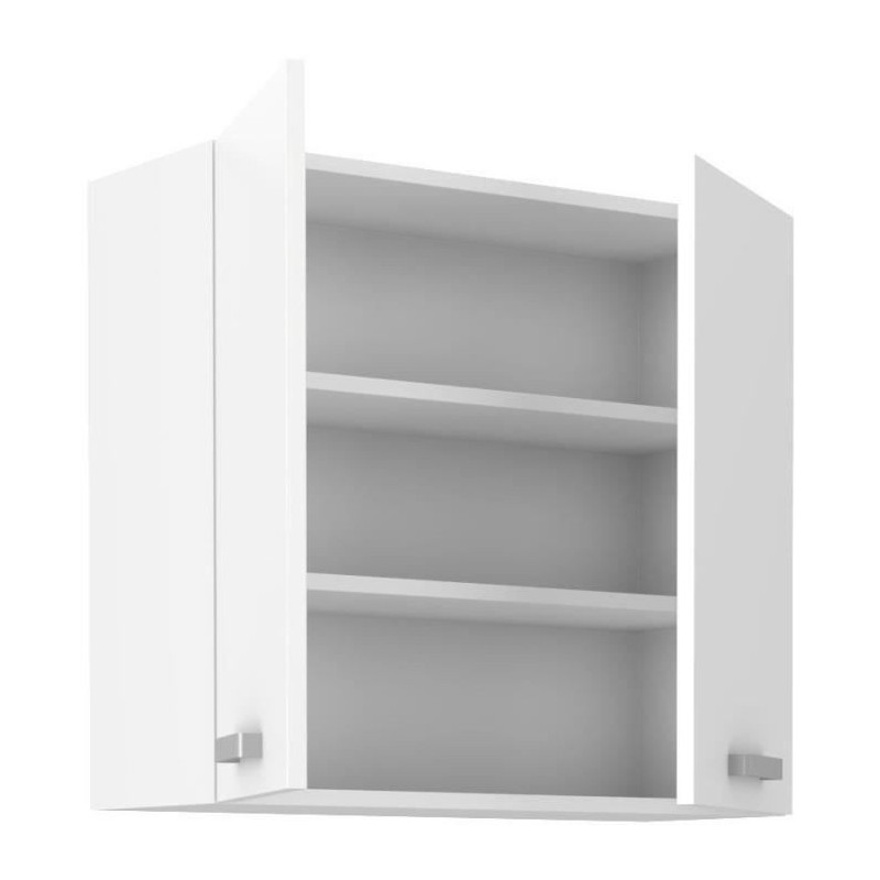 ATLAS Tall unit with 2 hinged doors - White decor - L80 cm