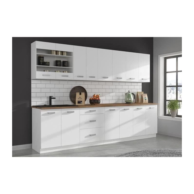 ATLAS 2-door sink unit - L 80 x H 82 x D52 cm - White decor - Sold wit