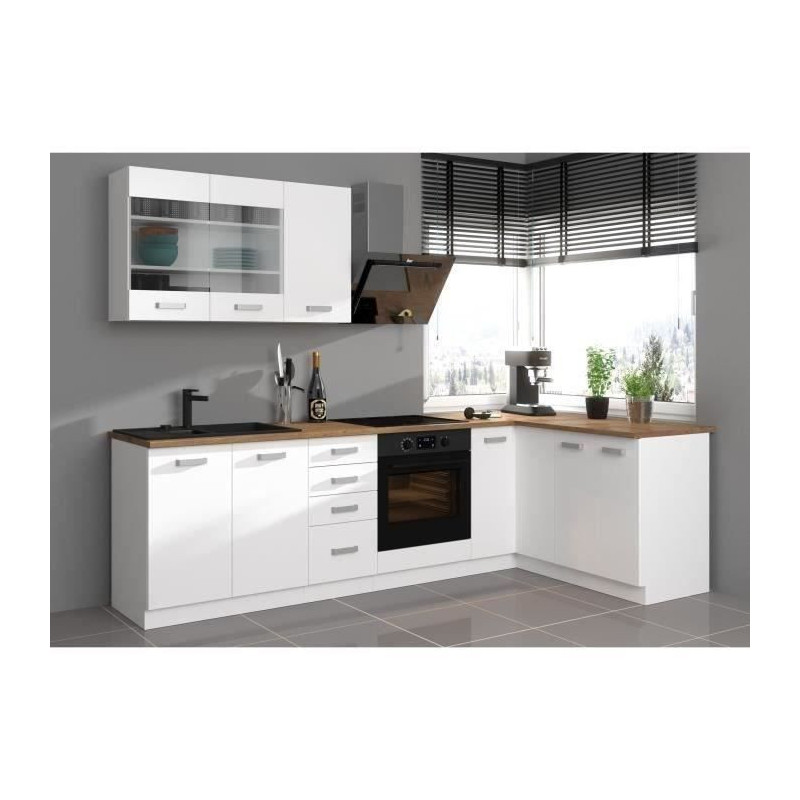 ATLAS 2-door sink unit - L 80 x H 82 x D52 cm - White decor - Sold wit