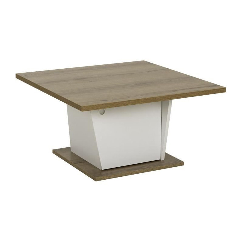 ATOS Bar Coffee Table - Square - Helvezia Oak / White - 69 x 69 x 38 c