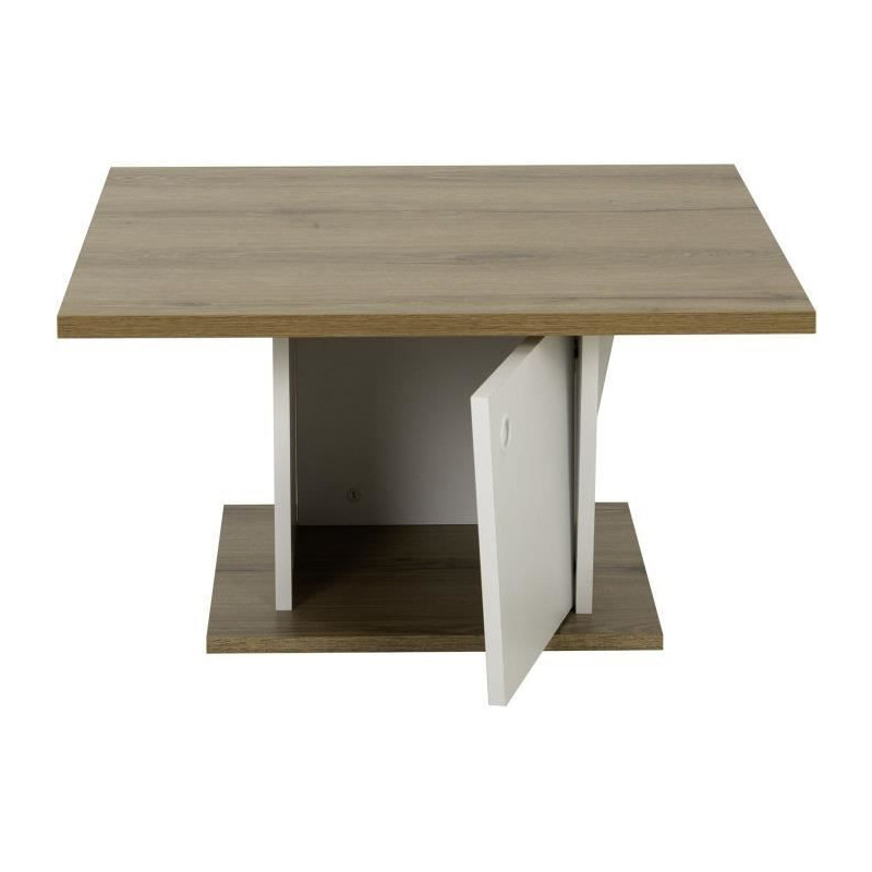 ATOS Bar Coffee Table - Square - Helvezia Oak / White - 69 x 69 x 38 c
