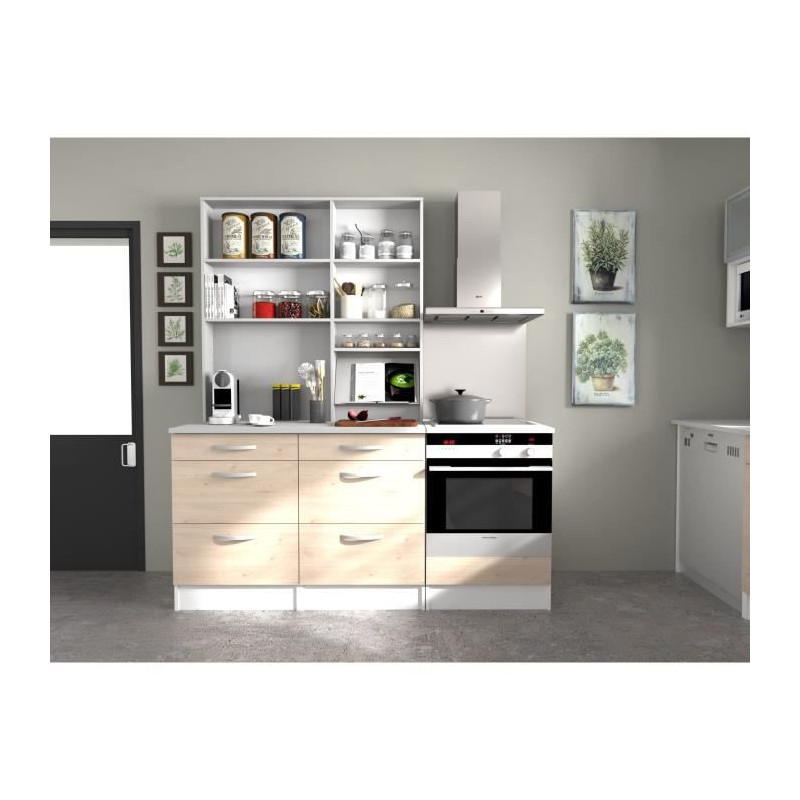 OSLO Upper cabinet 1 Door - Decor Chene Jackson - L 60 x D 36 x H 58 c